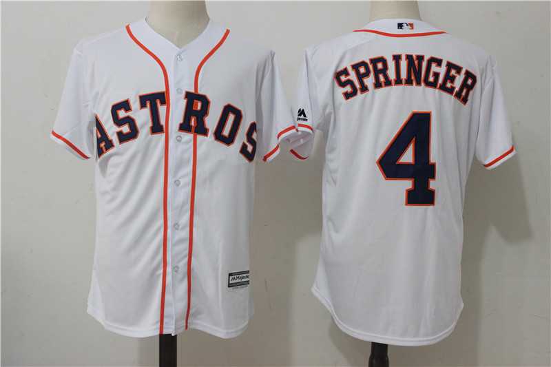 Houston Astros #4 George Springer White New Cool Base Jersey,We sell and wholesale Houston Astros #4 George Springer White New Cool Base Jersey on line form chian!
